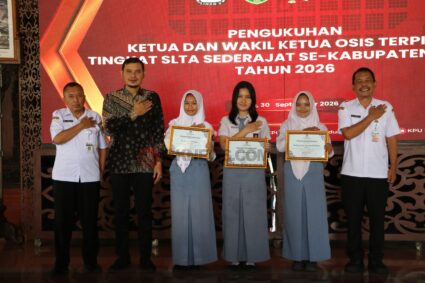 Dikukuhkan Bersama, 182 Ketua dan Wakil Ketua OSIS Hasil Pilketos Serentak di 91 Sekolah di Kudus
